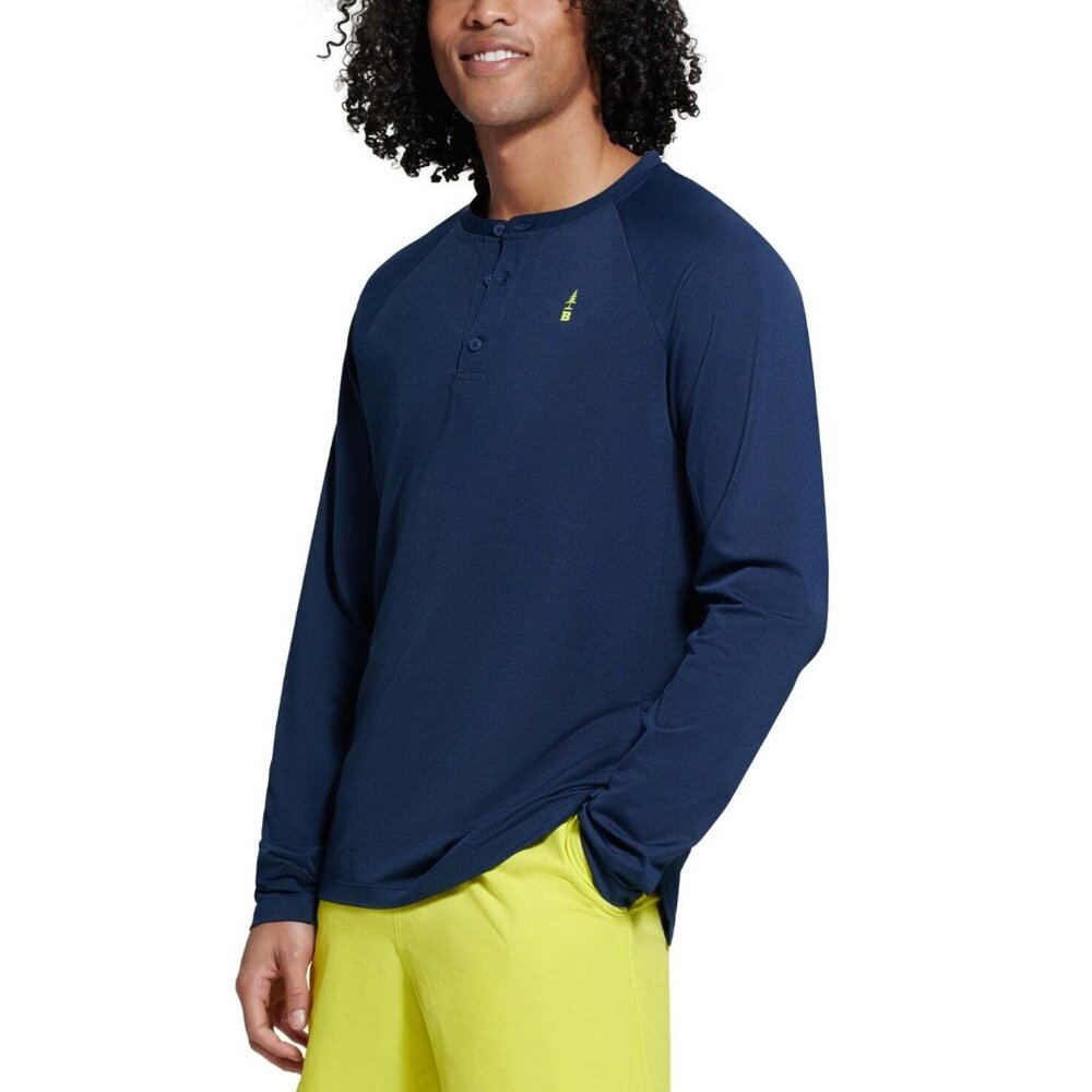 Bass Outdoor Men's Hilltop Long Sleeve Henley Blue Size L